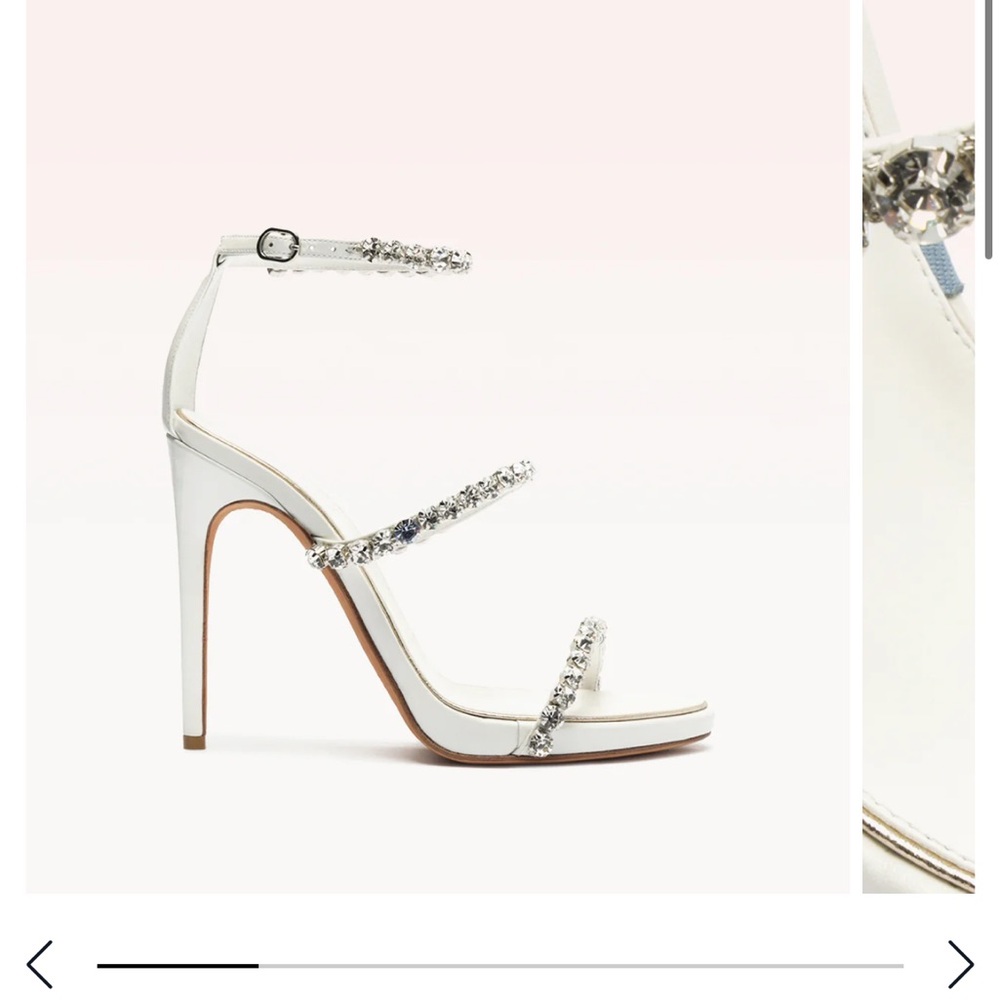 Alexandre Birman White Rhinestone Heels - NWT